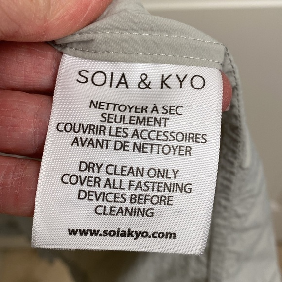 Soia & Kyo rain jacket Womens M windbreaker Anorak Lagenlook lightweight Neutral - Picture 10 of 15